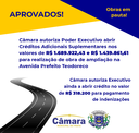 Câmara aprova projetos e Poder Executivo poderá abrir créditos no orçamento para investir na ampliação da Avenida Prefeito Teodoreco