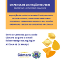 Dispensa de Licitação 004/2023 - aquisição de produtos alimentícios ( salgados fritos e assados )